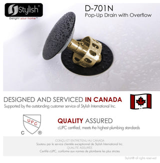 STYLISH Black Matte Pop-Up Bathroom Sink with Overflow Set of Two