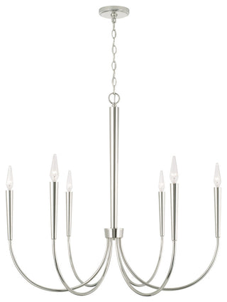 Capital Lighting 445961 Holden 6 Light 33"W Taper Candle - Aged Brass