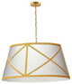 White & Gold Transitional Pendant With Aged Brass Metal