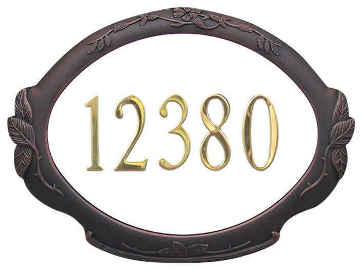 Floral Address Plaque, Copper