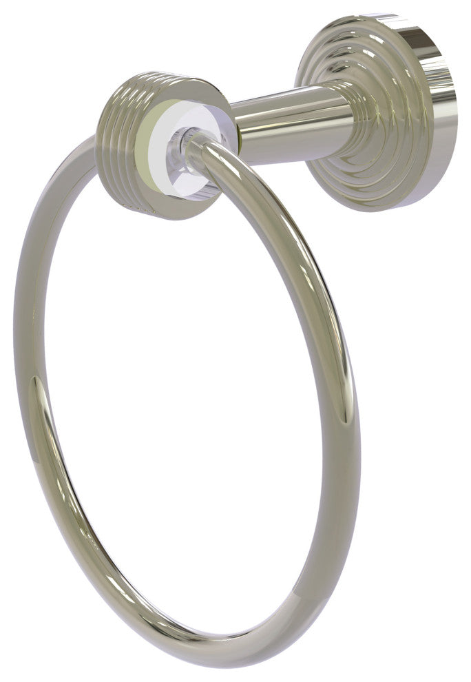Pacific Beach Towel Ring with Groovy Accents, Polished Nickel