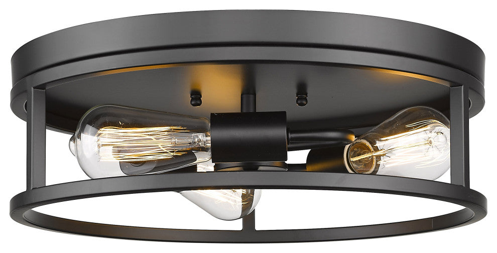 Bethel International YS2180C16BLK 3 Light Flush Mount, Black