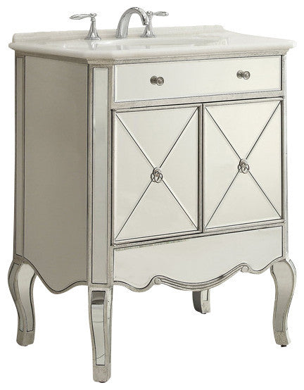 30" Decor-Style Mirror refection Adelisa Bathroom Sink Vanity