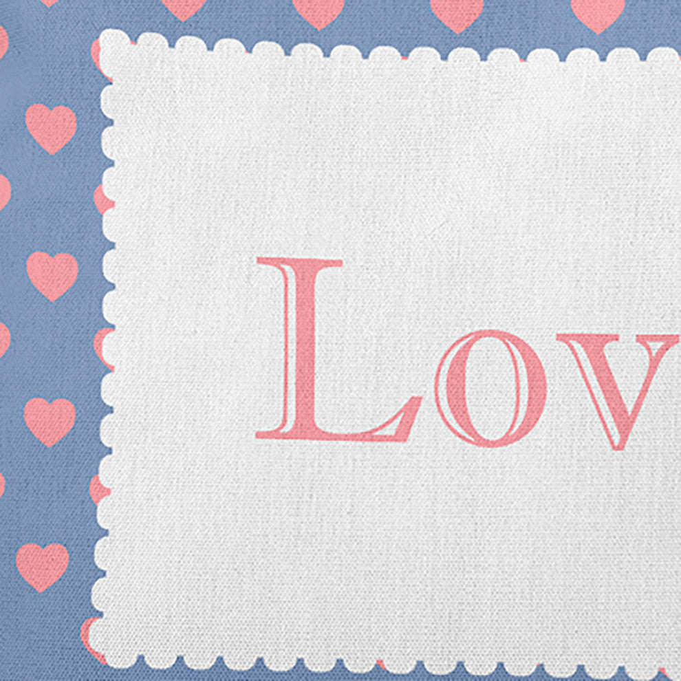 Love Decorative Throw Pillow, Cornflower, 14"x20"