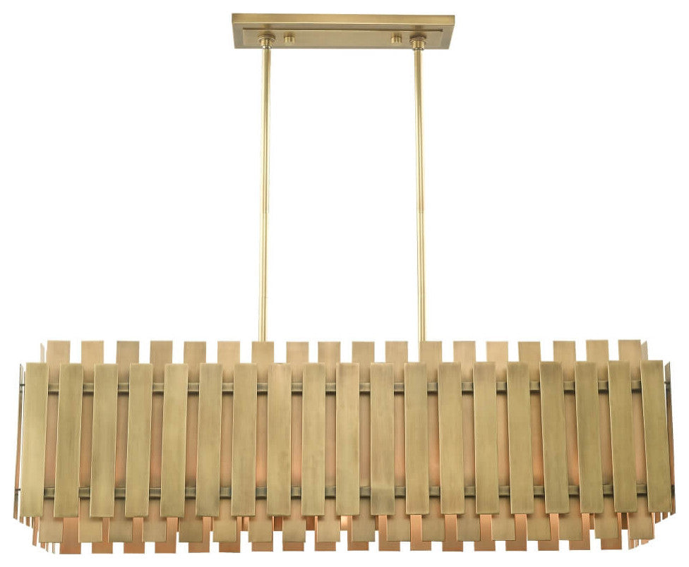 Livex Greenwich 5 Light 42" Linear Light, Natural Brass