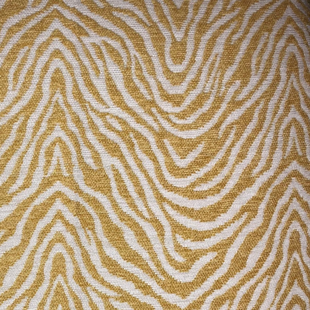 Oasis Waves Yellow and Beige Luxury Throw Pillow, 20"x20"