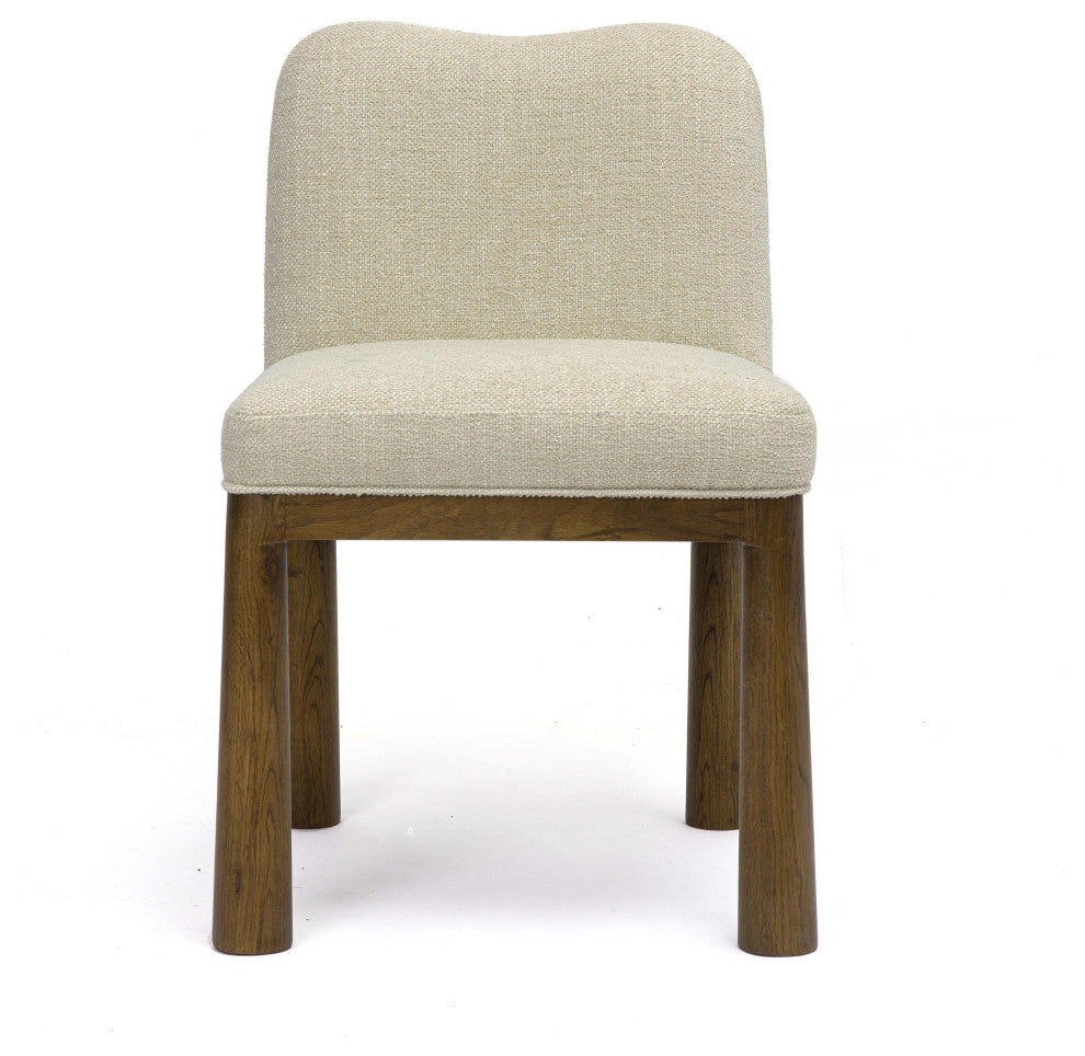 Tiara Performance Basketweave Fabric Dining Chair, Cream