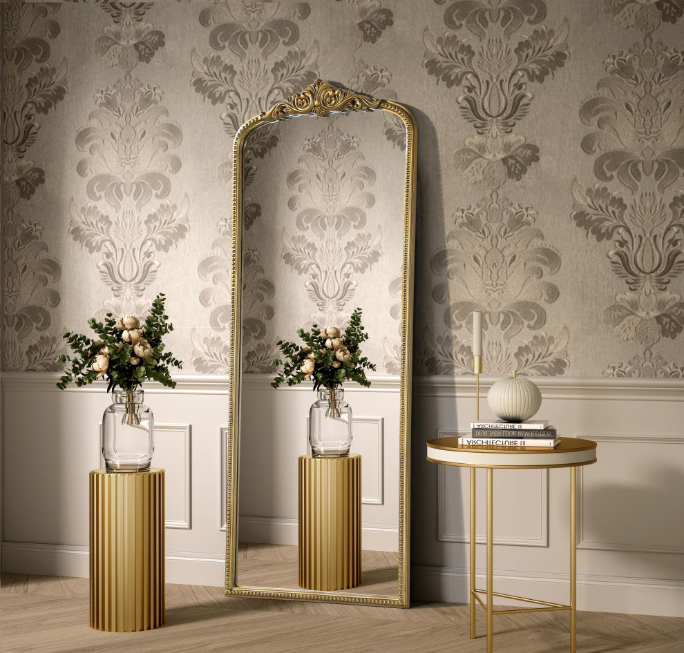 Home Living Vintage Resin Mirror 30x72, Antique Brass