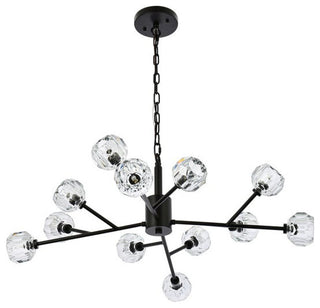 Elegant Lighting 3509D35 Graham 12 Light 35"W Multi Light Pendant - Gold /