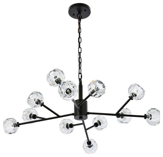 Elegant Lighting 3509D35 Graham 12 Light 35"W Multi Light Pendant - Gold /