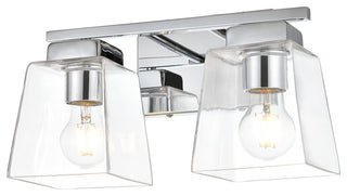 2 Light Chrome And Clear Bath Sconce