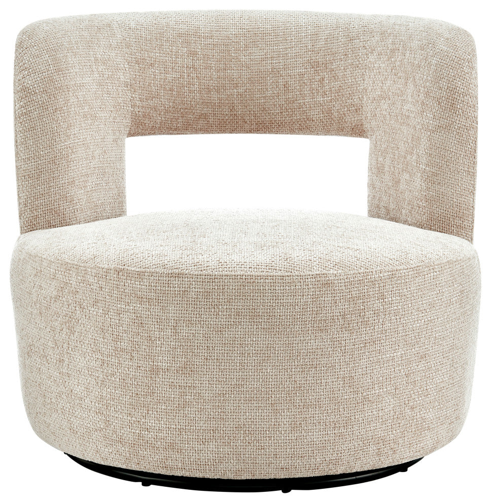 Jazzlyn Fabric Swivel Accent Chair, Grenada Cream