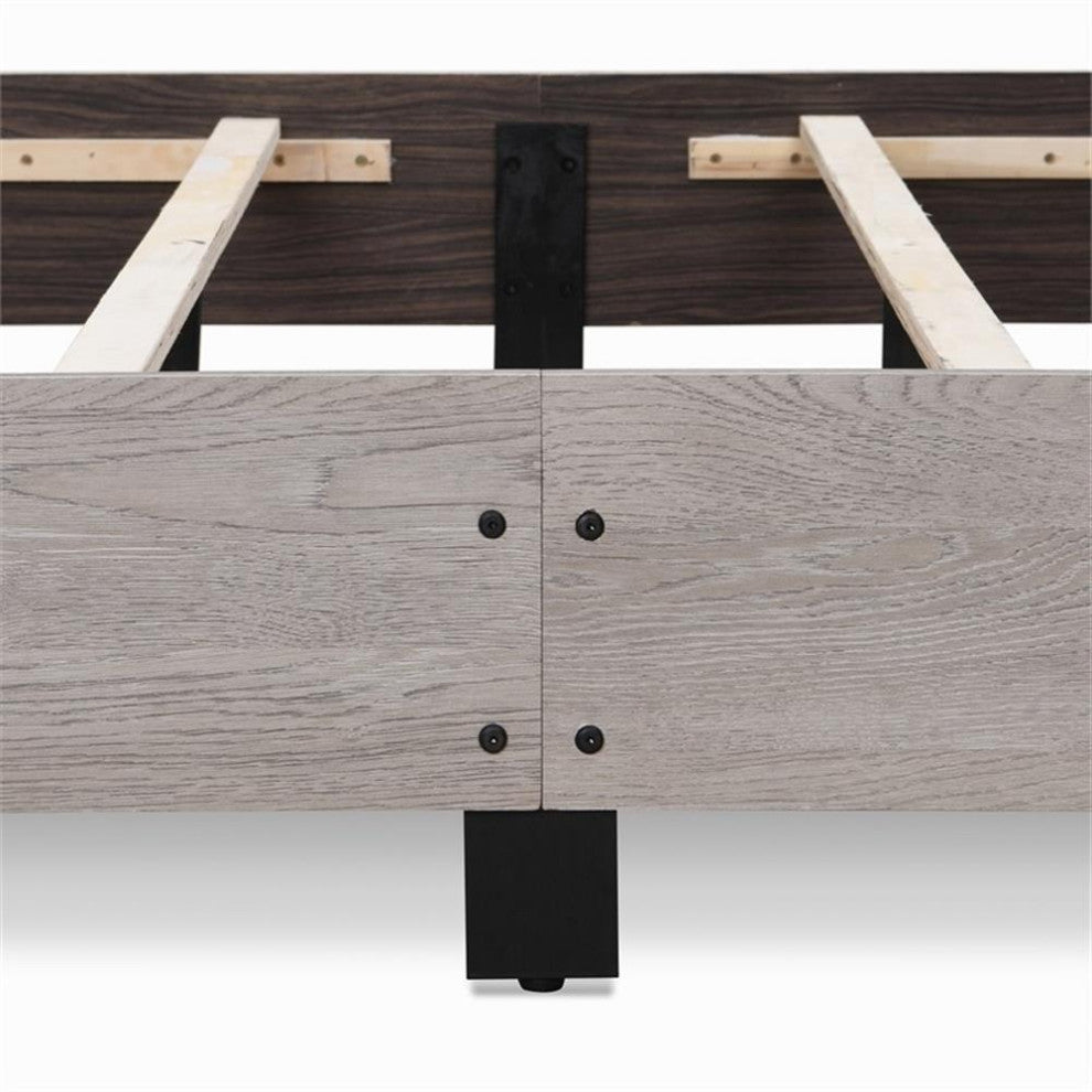 ClickDecor Kenton Platform Bed Queen Size Light Gray