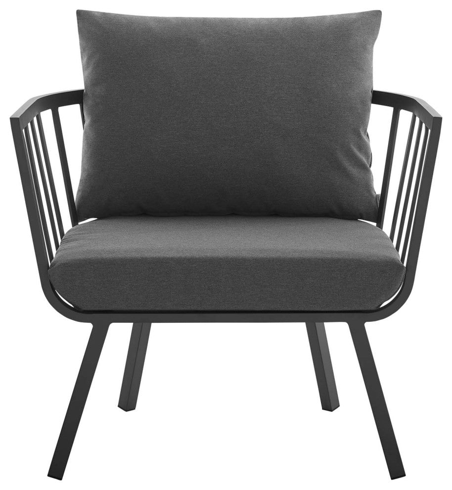 Riverside 5 Piece Outdoor Patio Aluminum Set Gray Charcoal