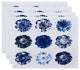 18"x14" Gypsy Floral, Floral Print Placemat, Blue, Set of 4