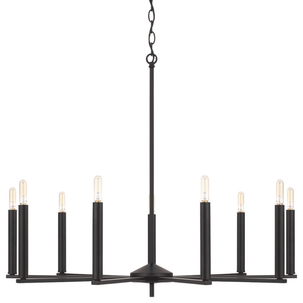 Capital Lighting 448691 Portman 9 Light 34"W Candle Style - Matte Black