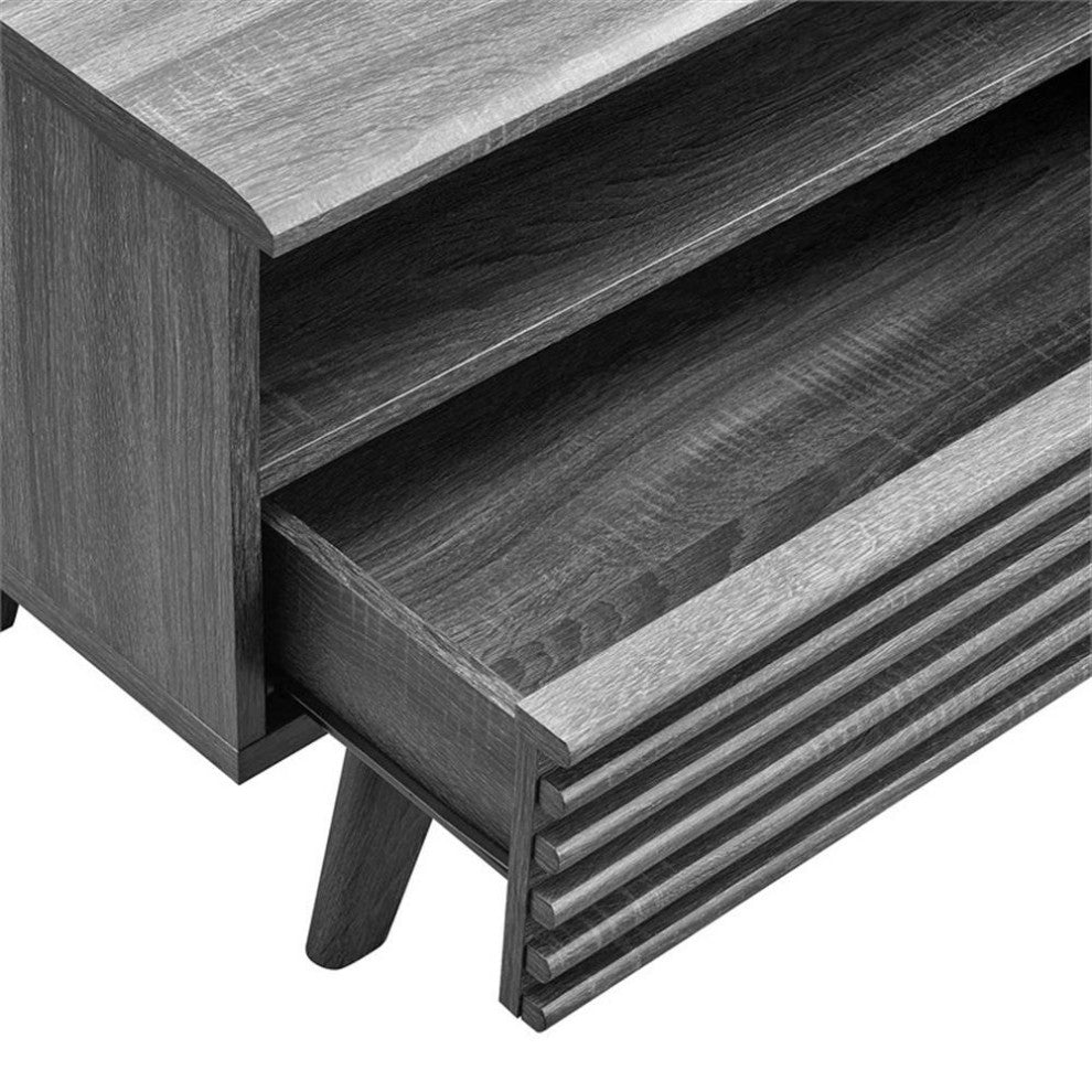 Modway Render Particleboard and Laminate TV Stand for TVs up to 66" in Charcoal