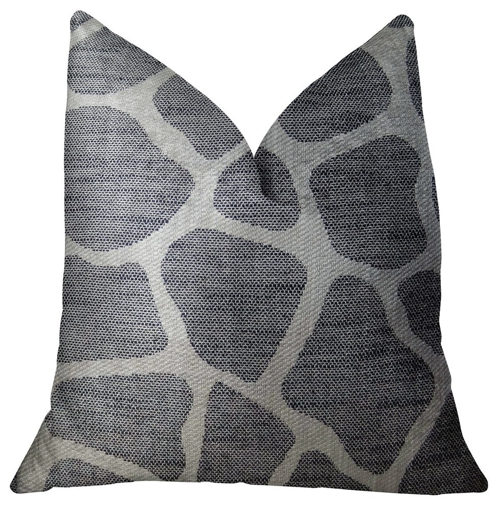 Sable Giraffe Black and Cream Handmade Luxury Pillow, 20"x20"