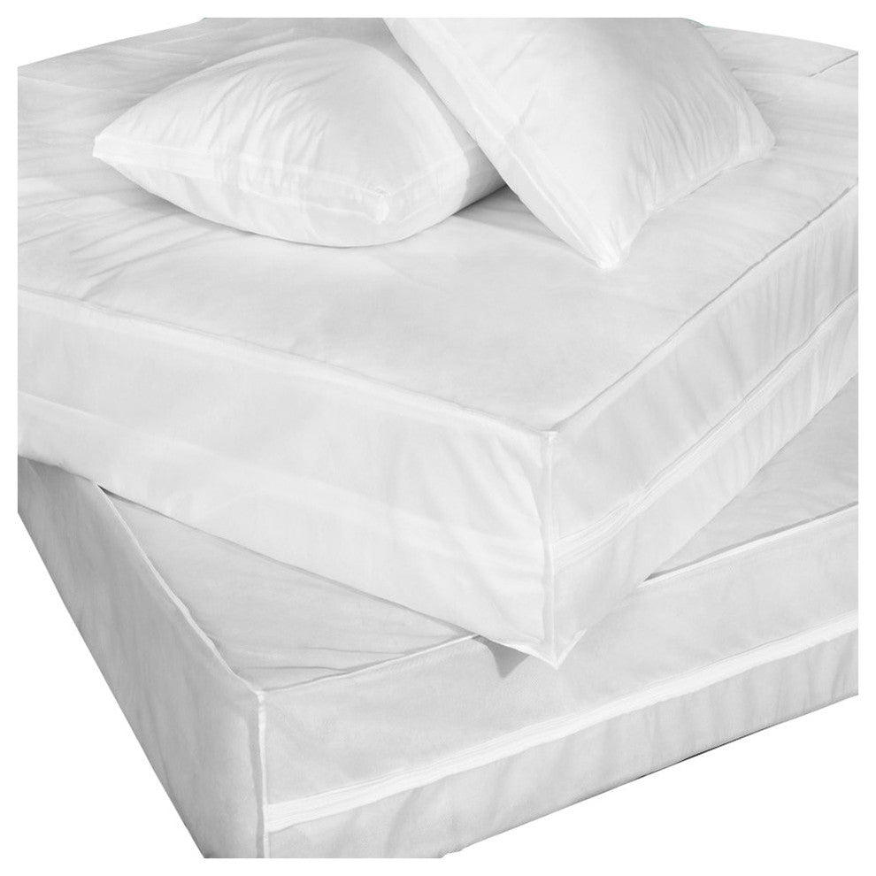 Permashield Antibacterial Extra Strong Complete Bed Protector Set, White, Twin