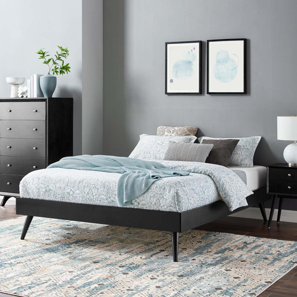 Margo Queen Wood Platform Bed Frame Black