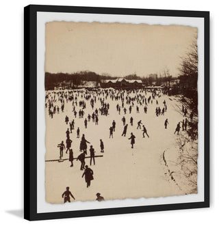 "A Thousand Skaters II" Framed Painting Print, 12"x12"