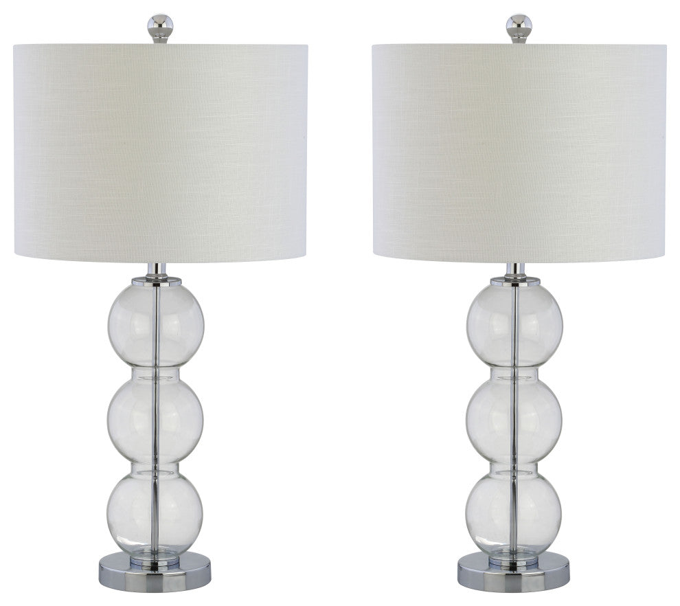 Bella 27" Glass Triple-Sphere Table Lamp, Set of 2