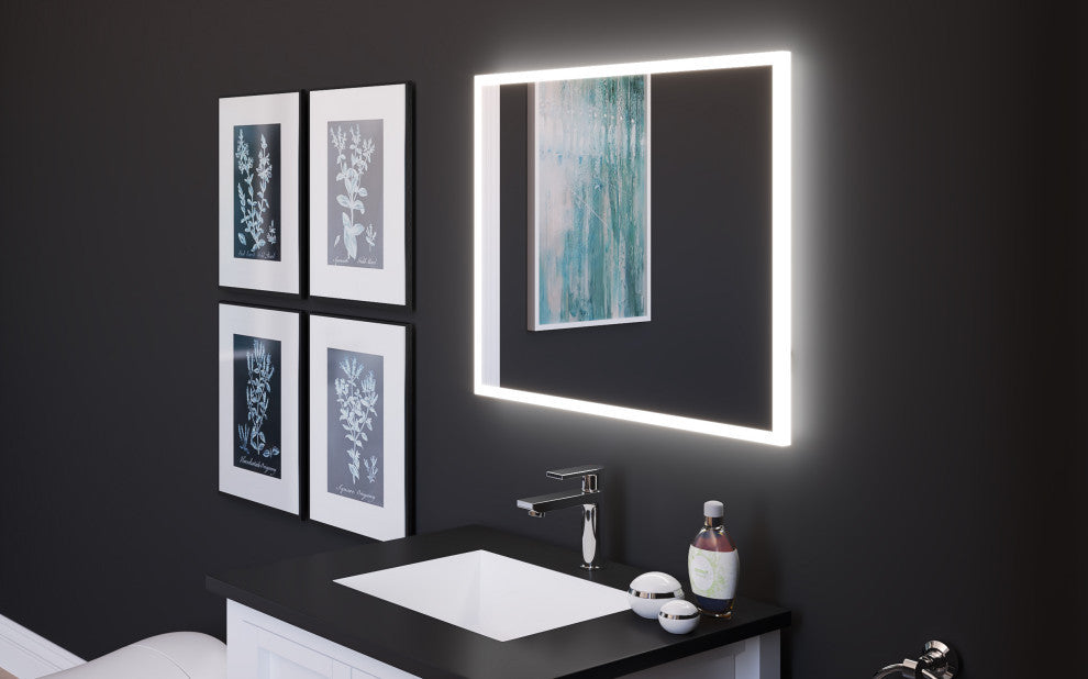 Smart Lisa Dimmable LED Bathroom Mirror With Voice Control, 24"x30"