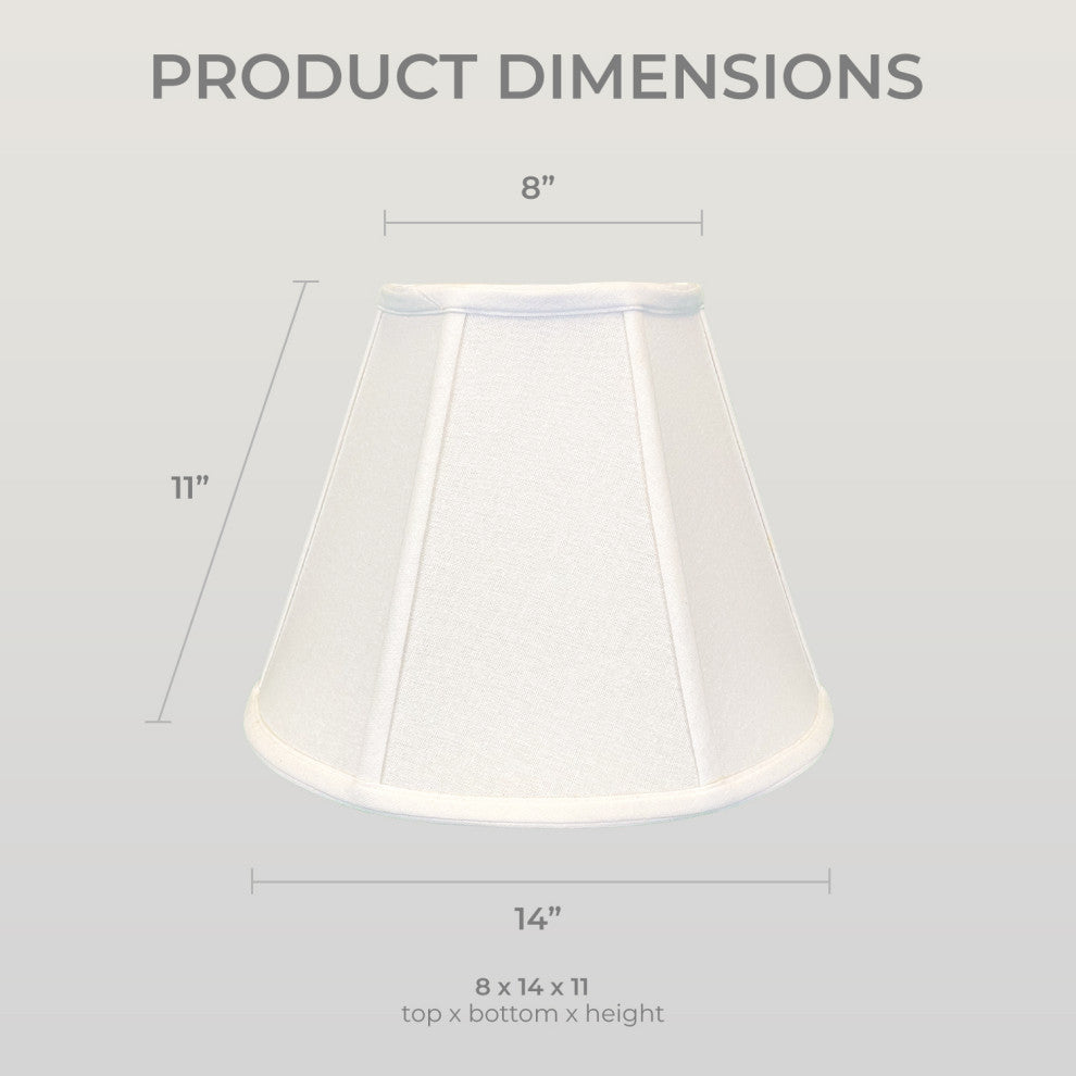 Royal Designs Deep Empire Bell Lamp Shade, White, 8x14x11, Single