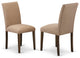 Set of 2, Wooden Dining Chairs, Distressed Jacobean Hardwood, Light Sable Seat