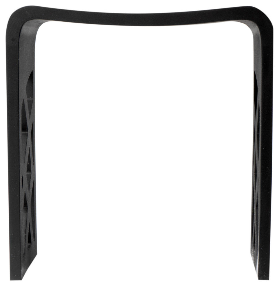 ALFI brand ABST88BM Black Matte Solid Surface Resin Bathroom / Shower Stool