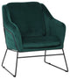 LeisureMod Harmony Velvet Accent Armchair Emerald Green