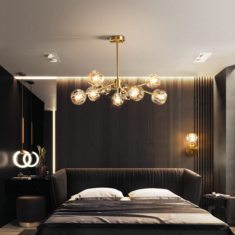 Introd | Luxury Crystal LED Chandelier for Dining Room, Kitchen, Living Room, 9 Heads, Warm Light