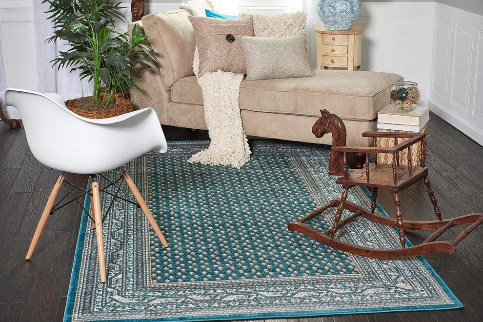 Unique Loom Teal Allover Williamsburg 5'x8' Area Rug