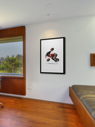 "Fumble" Framed Art Print by Norman Rockwell