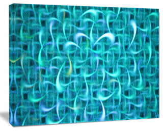 Turquoise Watercolor Fractal Pattern, Oversized Abstract Canvas Art Print, 60x40