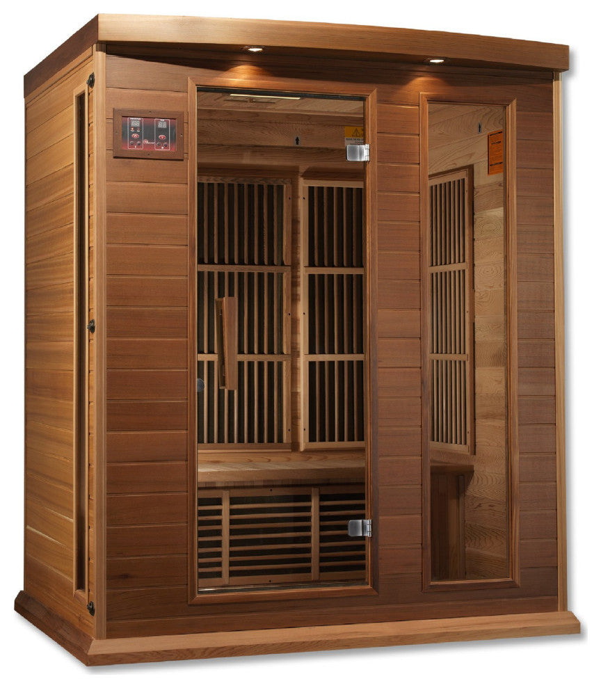 3-Person Near Zero Emf, Under 2Mg Far Infrared Sauna, Canadian Red Cedar