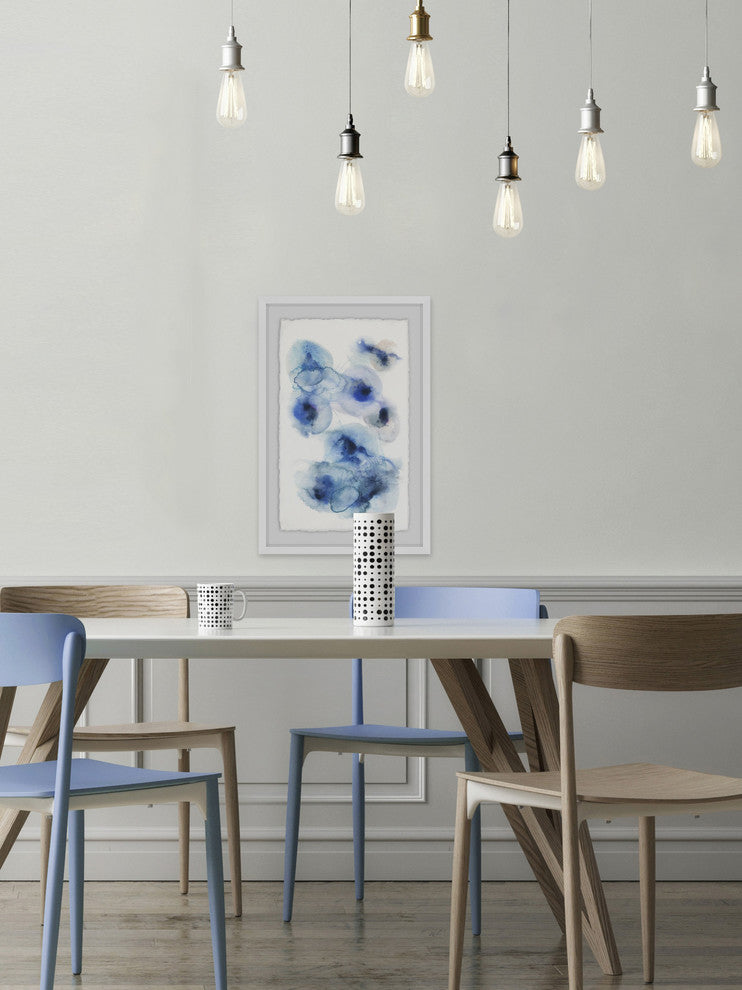 "Cosmic Indigo" Framed Painting Print, 24"x36"
