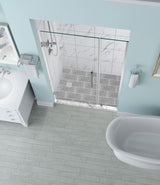 Belmore 48.25"-49.25"x72" Frameless Hinged Shower Door, Chrome