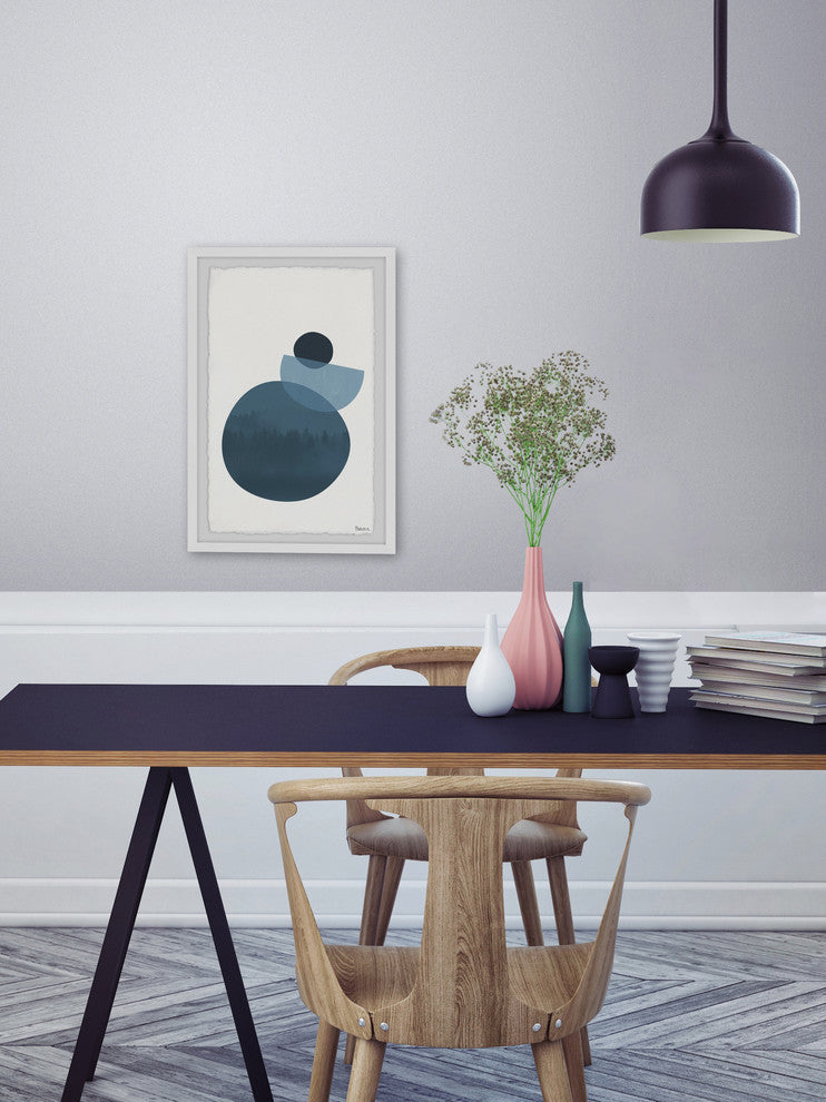 "Midnight Circle Forest" Framed Painting Print, 30"x45"