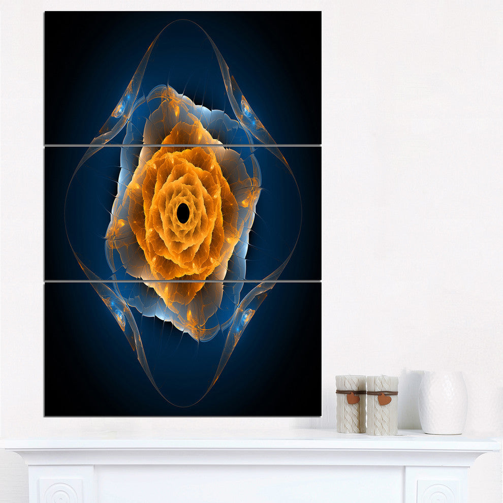 "Blue Nautilus Shell Pattern" Metal Wall Art, 3 Panels, 28"x36"