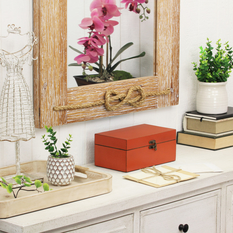 Weathered Orange Boxes, Set of 2