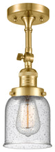 Small Bell 1 Light Semi-Flush Mount, Satin Gold, Seedy
