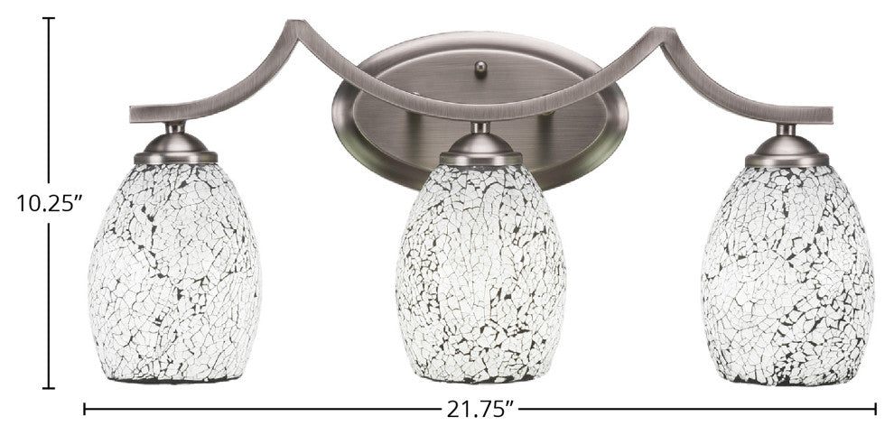 Zilo 3 Light Bath Bar, 5" Black Fusion Glass