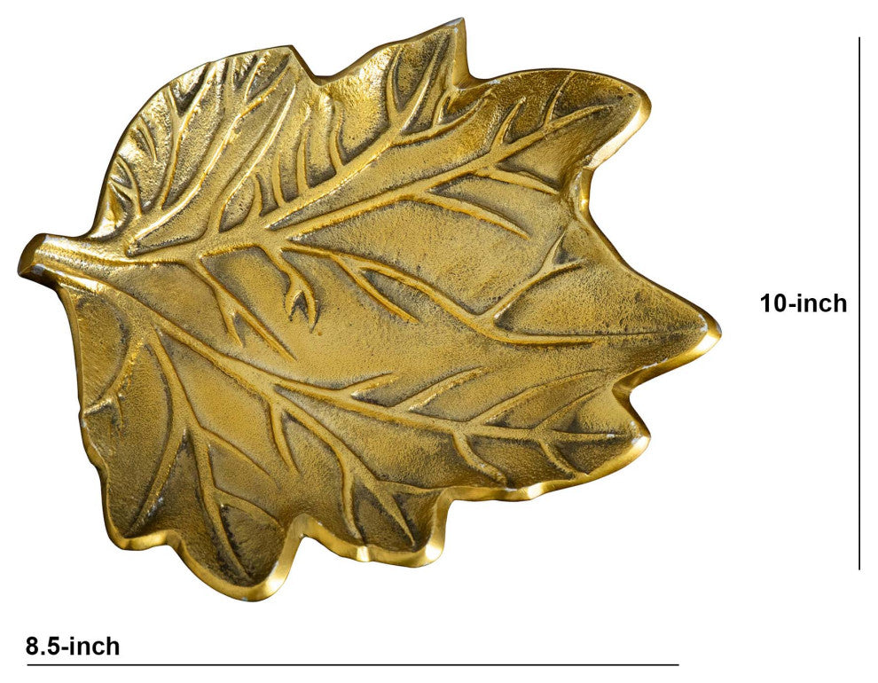 10in. Gold Tree of Life Leaf Decorative Accent Tray