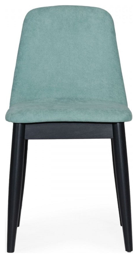 Set of Two Mint Fabric Dining Chairs
