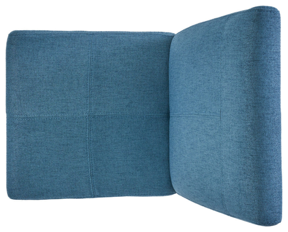 GDF Studio Percival T-stitch Fabric Dining Chairs, Set of 2, Blue