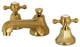 Kingston Brass Widespread Bathroom Faucet With Brass Pop-Up, Brushed Brass