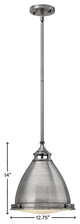 Hinkley Amelia Medium Pendant, Polished Antique Nickel
