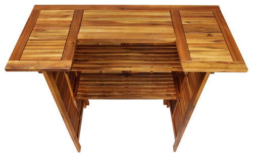 vidaXL Patio Bar Set 5 Piece Dining Table Set Bar Table Solid Wood Acacia