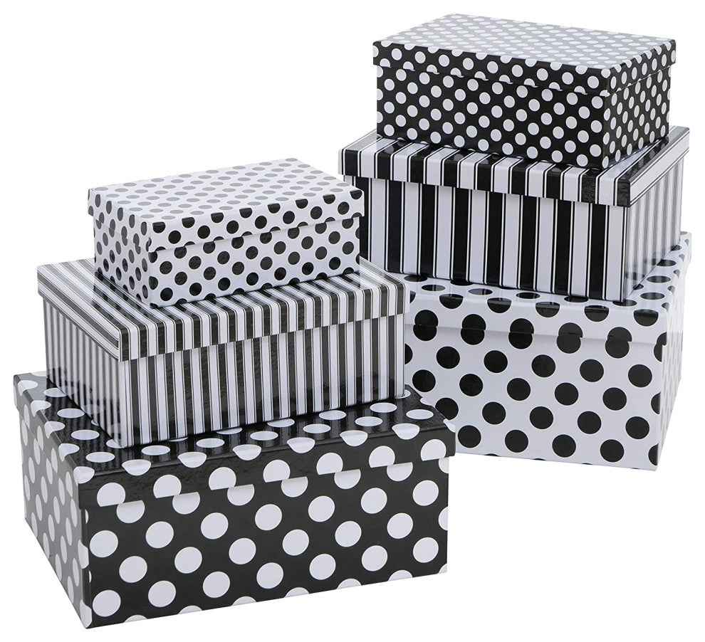 6 Piece Black and White Gift Boxes